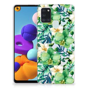 Samsung Galaxy A21s TPU Case Orchidee Groen