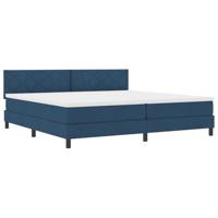 vidaXL Boxspringbed met Matras & LED Blauw 200x200 cm Stof