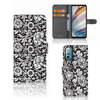 Motorola Moto G60 Hoesje Black Flowers