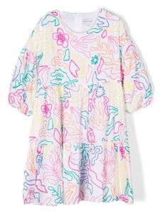 Marc Jacobs Kids robe en coton à fleurs brodées - Blanc