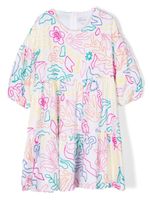 Marc Jacobs Kids robe en coton à fleurs brodées - Blanc - thumbnail