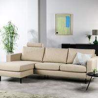 Haluta - Hoekbank Mees - 251 x 153 x 82 cm - Beige - Links