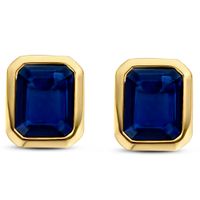 TI SENTO-Milano 7893BY Oorknoppen zilver goud-en zilverkleurig-blauw 5 x 6 mm