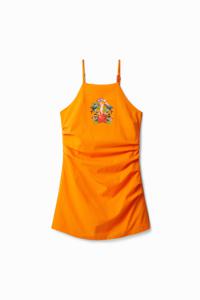 Arty korte jurk - ORANGE - L