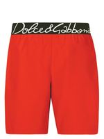 Dolce & Gabbana short de bain à taille logo - Rouge