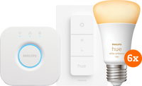 Philips Hue White Ambiance Starter Pack E27 met 6 lampen, dimmer + bridge