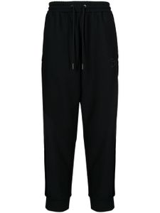 Giorgio Armani pantalon de jogging fuselé à logo brodé - Noir