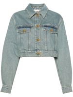 Moschino veste en jean crop à boutons logo - Bleu - thumbnail