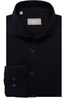 fakts Slim Fit Overhemd Marine, Effen - thumbnail