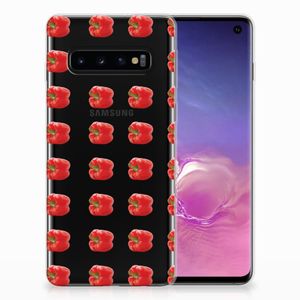 Samsung Galaxy S10 Siliconen Case Paprika Red