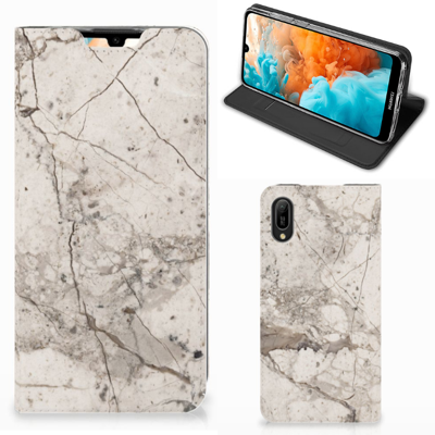 Huawei Y6 2019 Standcase Marmer Beige