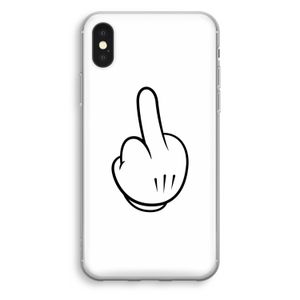 Middle finger white: iPhone X Transparant Hoesje