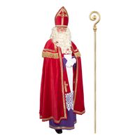 Sinterklaas kostuum - inclusief gouden staf 185 cm