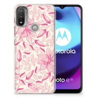 Motorola Moto E20 | E40 TPU Case Pink Flowers - thumbnail