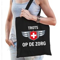 Trots op de zorg tas zwart voor dames   - - thumbnail