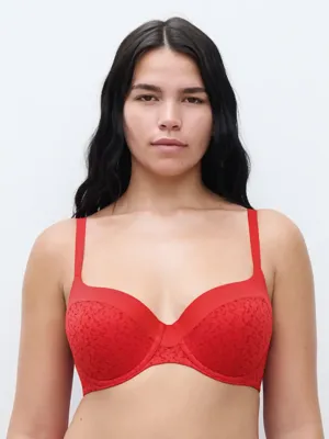 T-shirt Beugel Bh - Sepia- Norah -Voorgevormde bh met naadloze cups - 80B - Rood - 80B - 80B - 80B