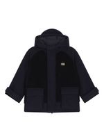 Dolce & Gabbana Kids manteau colour block à capuche - Bleu