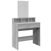vidaXL Kaptafel met spiegel 80x41x144,5 cm grijs sonoma, make-uptafel, kap tafel, make up tafel, make-up tafel, kaptafeltje, toilettafel
