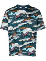 PS Paul Smith t-shirt en coton à imprimé Plains - Bleu