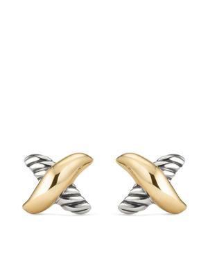 David Yurman puces d'oreilles Petite X en or 18ct et argent sterling David Yurman puces d'oreilles Petite X en or 18ct et argent sterling