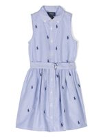 Ralph Lauren Kids robe sans manches à broderie Polo Pony - Bleu