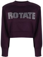 ROTATE BIRGER CHRISTENSEN logo-embellished cropped sweatshirt - Violet