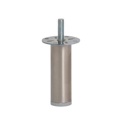 Stalen meubelpoot rvs look rond ø 2,5 cm en hoogte 8 cm (M8)