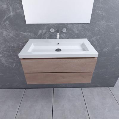 Mueller Rio eiken wastafelmeubel 100cm 0 kraangaten Mueller Rio eiken wastafelmeubel 100cm 0 kraangaten