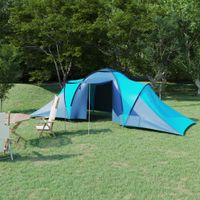 Tent 6-persoons blauw en lichtblauw - thumbnail