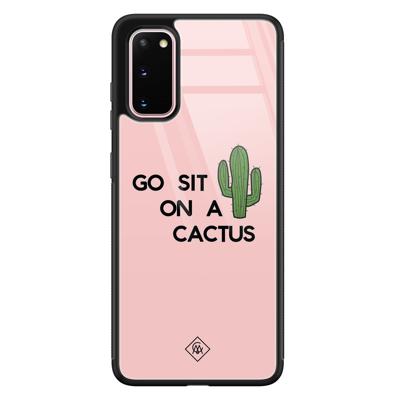Samsung Galaxy S20 glazen hardcase - Go sit on a cactus Samsung Galaxy S20 glazen hardcase - Go sit on a cactus