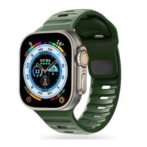 Apple Watch Series Ultra 2/Ultra/9/8/SE (2022)/7/SE/6/5/4/3/2/1 Tech-Protect IconBand Line Siliconen Bandje - 49mm/45mm/44mm/42mm - Legergroen