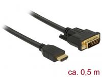 DeLOCK 85651 video kabel adapter 0,5 m HDMI Type A (Standaard) DVI Zwart - thumbnail