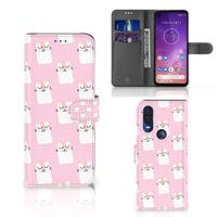Motorola One Vision Telefoonhoesje met Pasjes Sleeping Cats