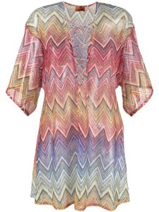 Missoni robe de plage à motif zigzag - Rouge