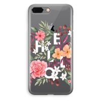 Hello in flowers: iPhone 8 Plus Transparant Hoesje