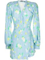 ROTATE BIRGER CHRISTENSEN robe-portefeuille Magda à fleurs - Bleu