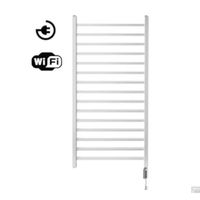 Radiator Sanicare Qubic Met Wifi 126,4 x 60 cm Wit Met Thermostaat Zwart Sanicare - thumbnail