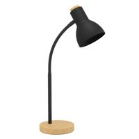 Eglo Landelijke bureaulamp Veradal zwart met hout 98831 - thumbnail