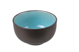 Zwart/Turquoise Kom - Glassy Turquoise - 13 x 7.5cm 600ml