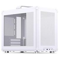 Jonsbo C6 MAX PC-behuizing, wit, compacte mATX-case met draaggreep, airflow-mesh, ruimte voor GPU tot 335 mm, CPU-koelers tot 170 mm, 5 ventilatorplaatsen