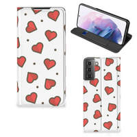 Samsung Galaxy S21 Plus Hoesje met Magneet Hearts