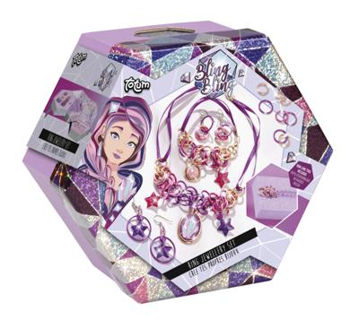 Totum maak je eigen sieraden meisjes paars/roze 16 delig