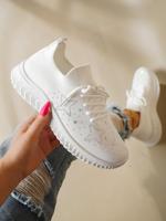 Veterschoenen met sterren en Steentjes Textiel sportschoenen