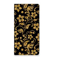 Motorola Edge 40 Neo Smart Cover Gouden Bloemen - thumbnail