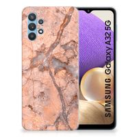 Samsung Galaxy A32 5G TPU Siliconen Hoesje Marmer Oranje - thumbnail