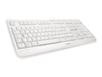 CHERRY KC 1068, UK indeling (QWERTY), gemakkelijk te desinfecteren, waterdicht bedraad toetsenbord, fluisterstille toetsaanslag, Wit-Grijs