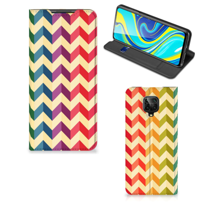 Xiaomi Redmi Note 9 Pro | 9S Hoesje met Magneet Zigzag Multi Color