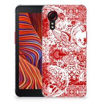 Silicone Back Case Samsung Galaxy Xcover 5 Angel Skull Rood - thumbnail