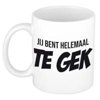 Jij bent helemaal te gek witte cadeau koffiemok / theebeker 300 ml - feest mokken