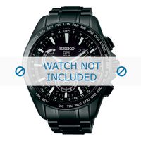 Horlogeband Seiko SSE079J1 / 8X53-0AD0 / M0VS111M0 Staal Zwart 22mm - thumbnail